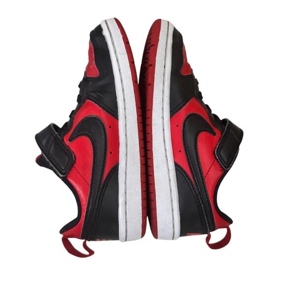 Nike Air Jordan 1 Low Black Red Kids Shoes Size 11C Retro Sneaker All Day Play - Picture 8 of 9